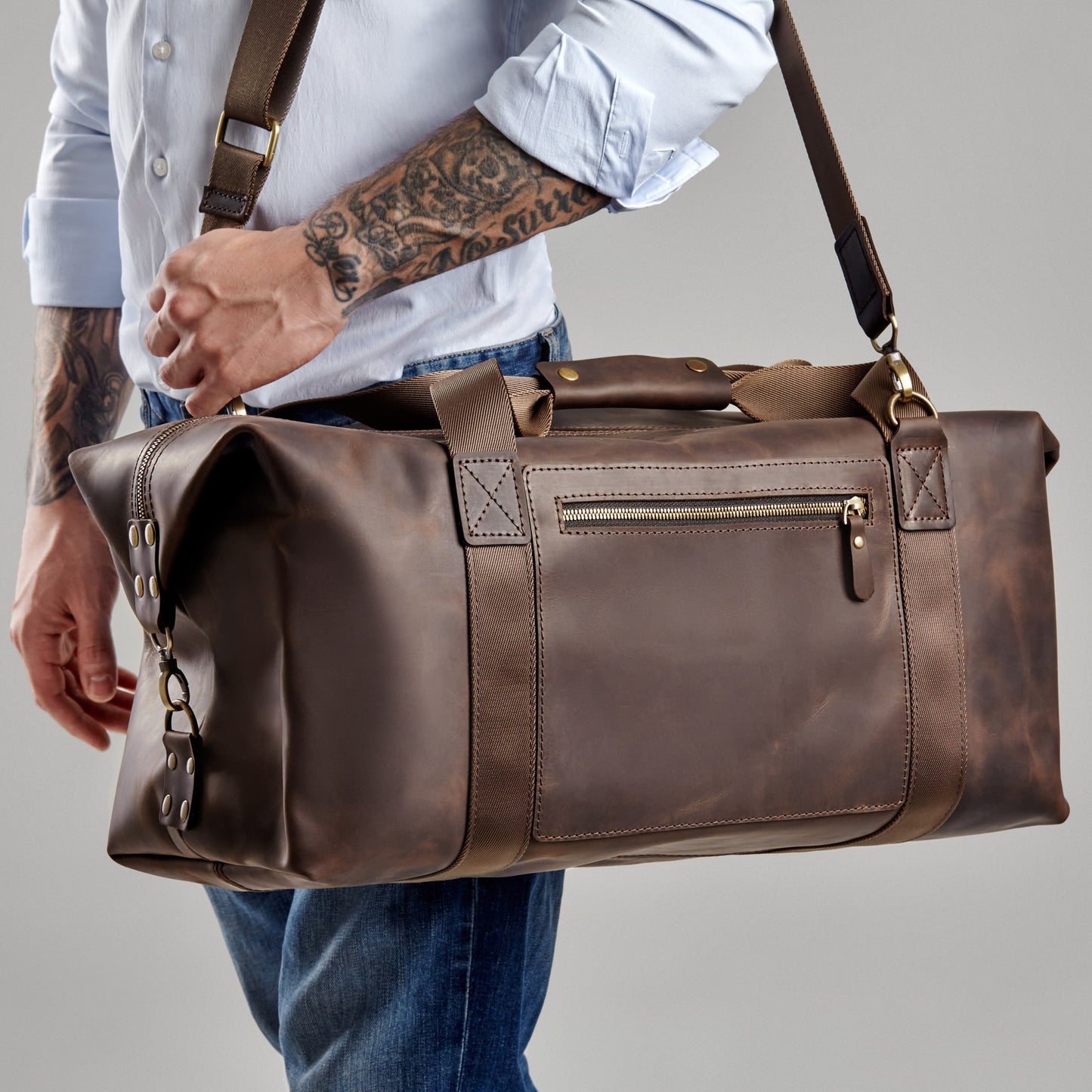 Handmade Reisetasche aus Leder VITTORIO