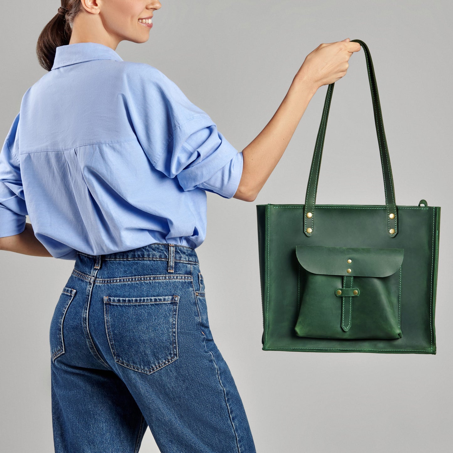 Handmade Laptoptasche aus Leder CAROL
