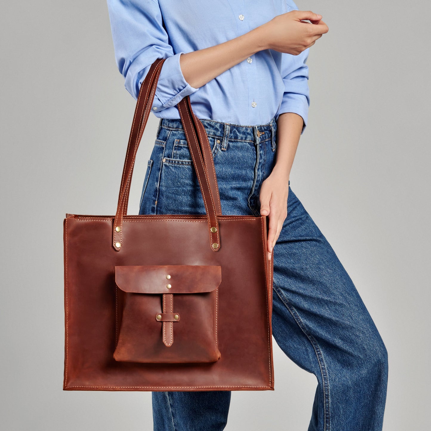 Handmade Laptoptasche aus Leder CAROL