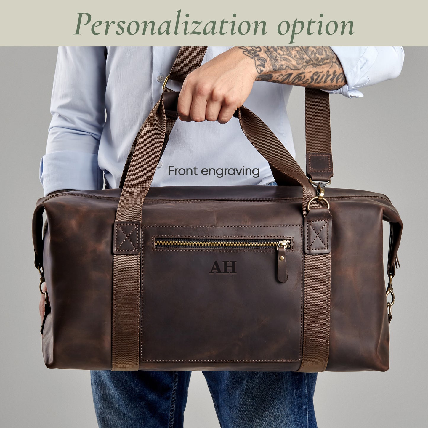 Handmade Reisetasche aus Leder VITTORIO