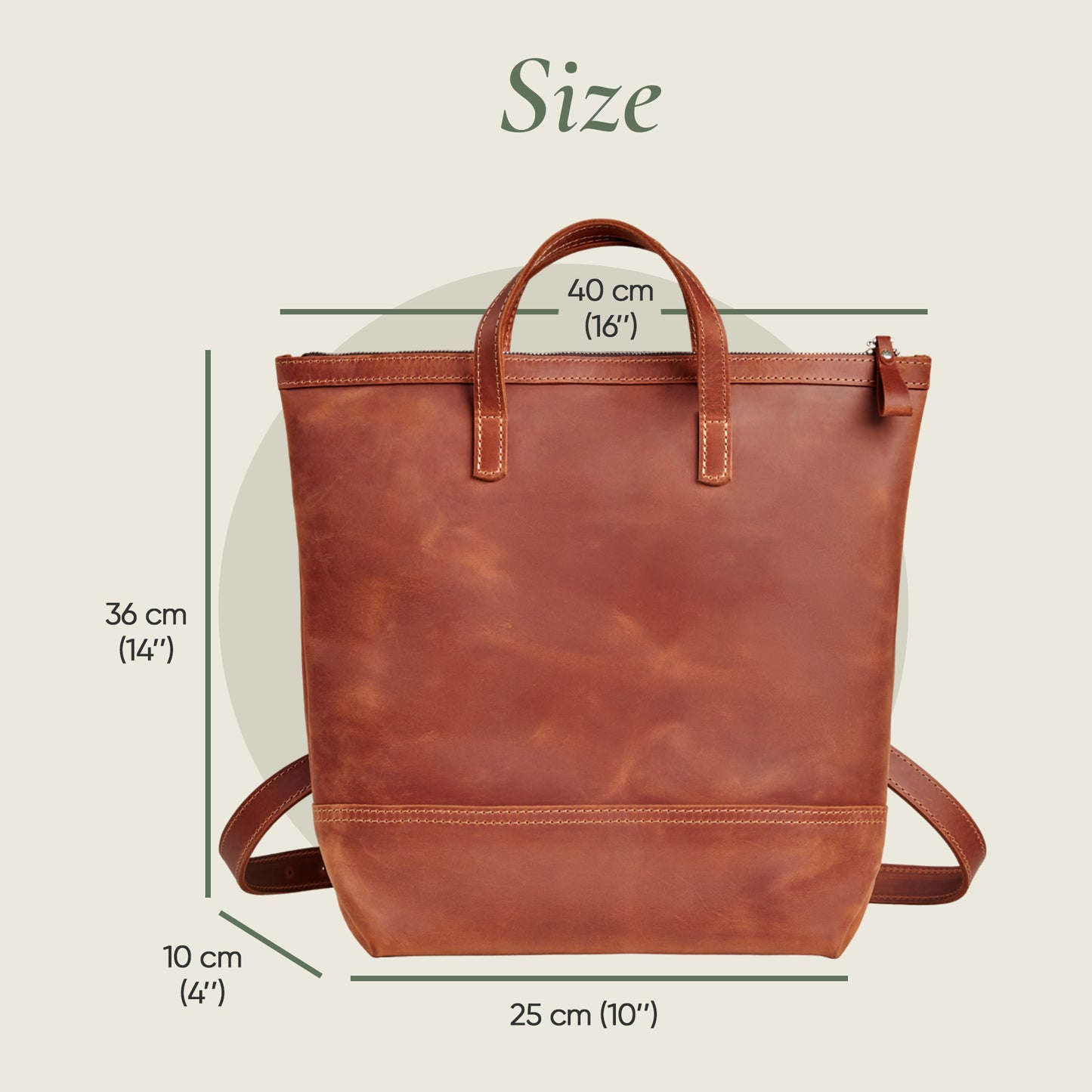 Handmade Rucksack aus Leder KELLY