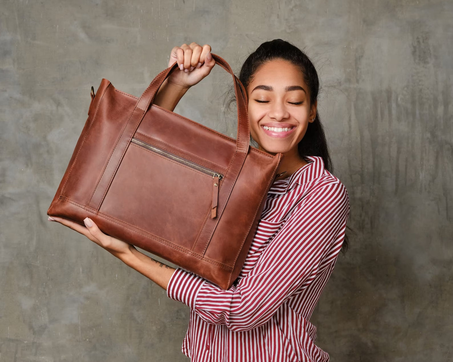 Handmade Handtasche aus Leder ANGELINA