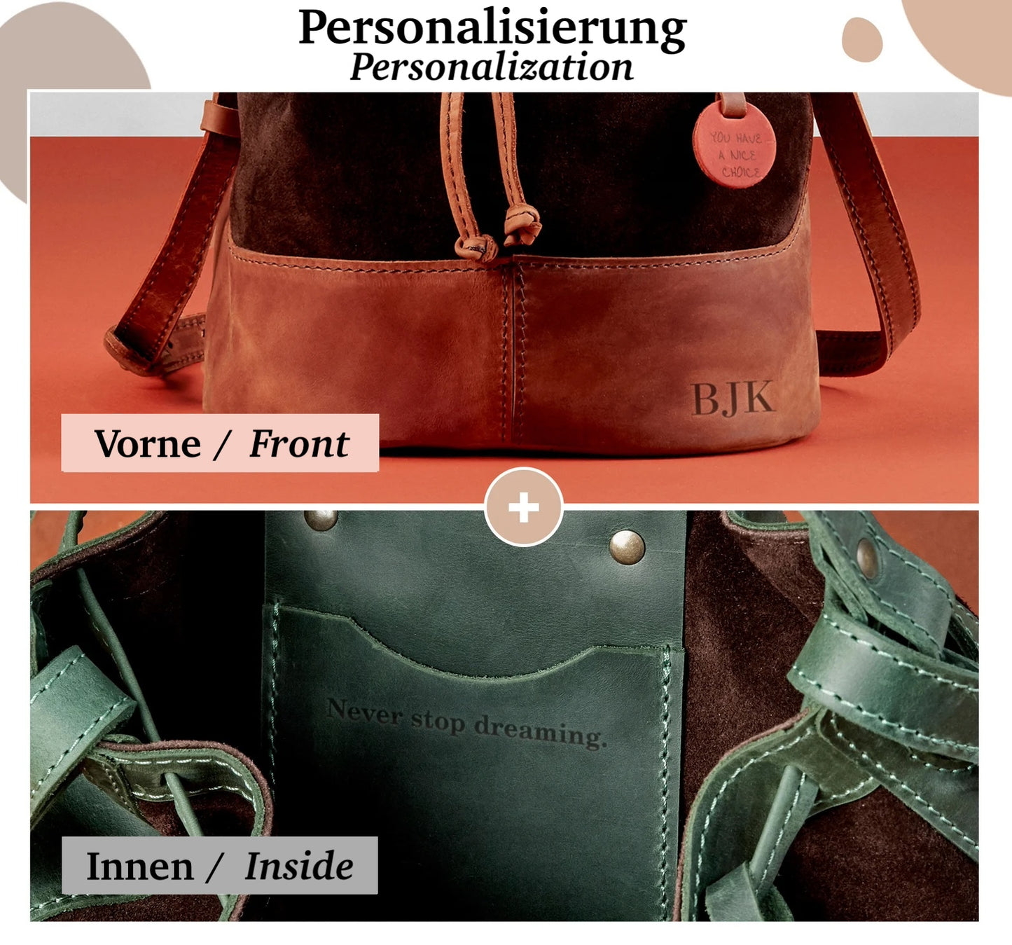Handmade Handtasche aus Leder CARINA