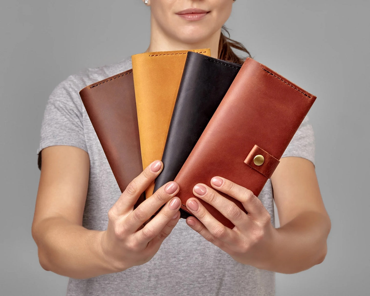Handmade leather wallet organizer