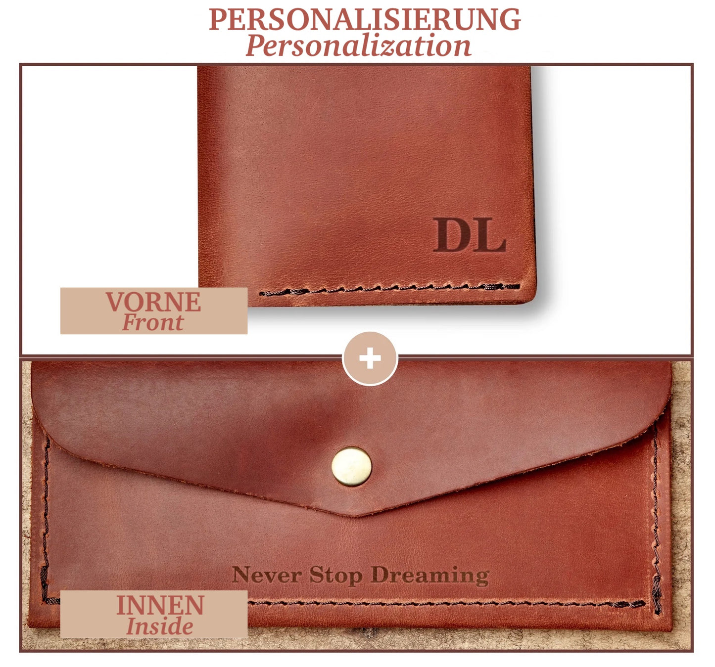 Handmade leather wallet organizer