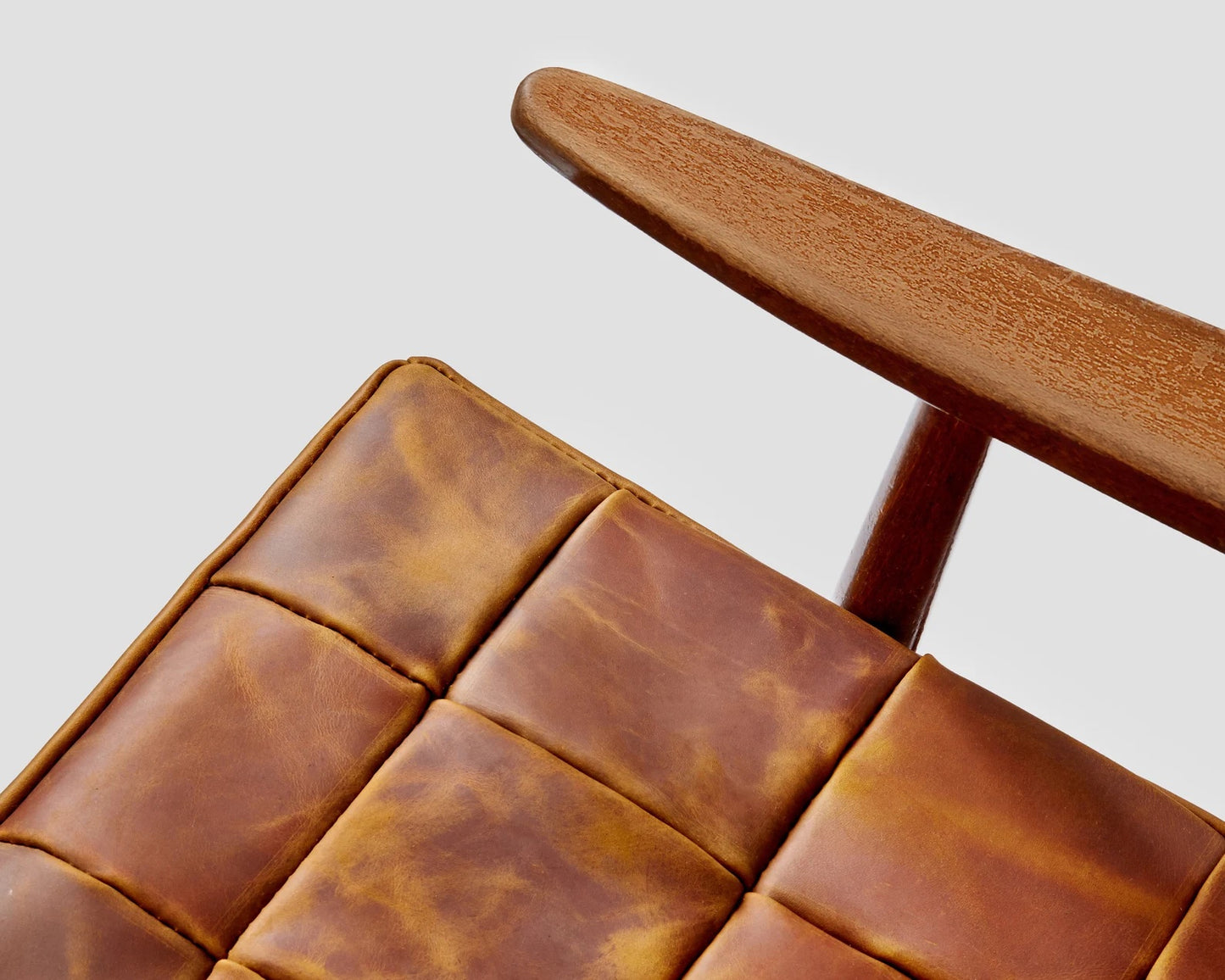 Handmade leather square seat cushion