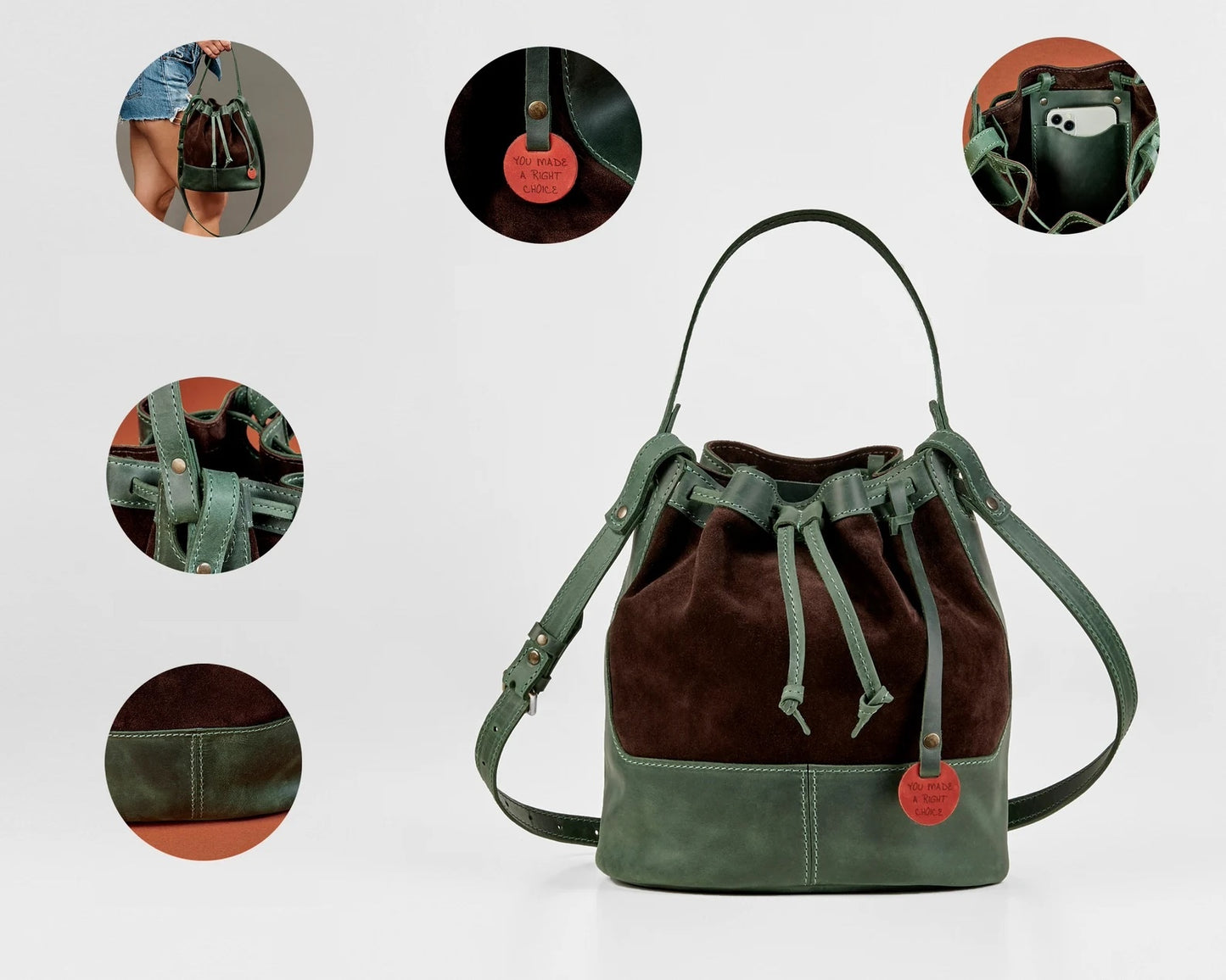 Handmade Handtasche aus Leder CARINA