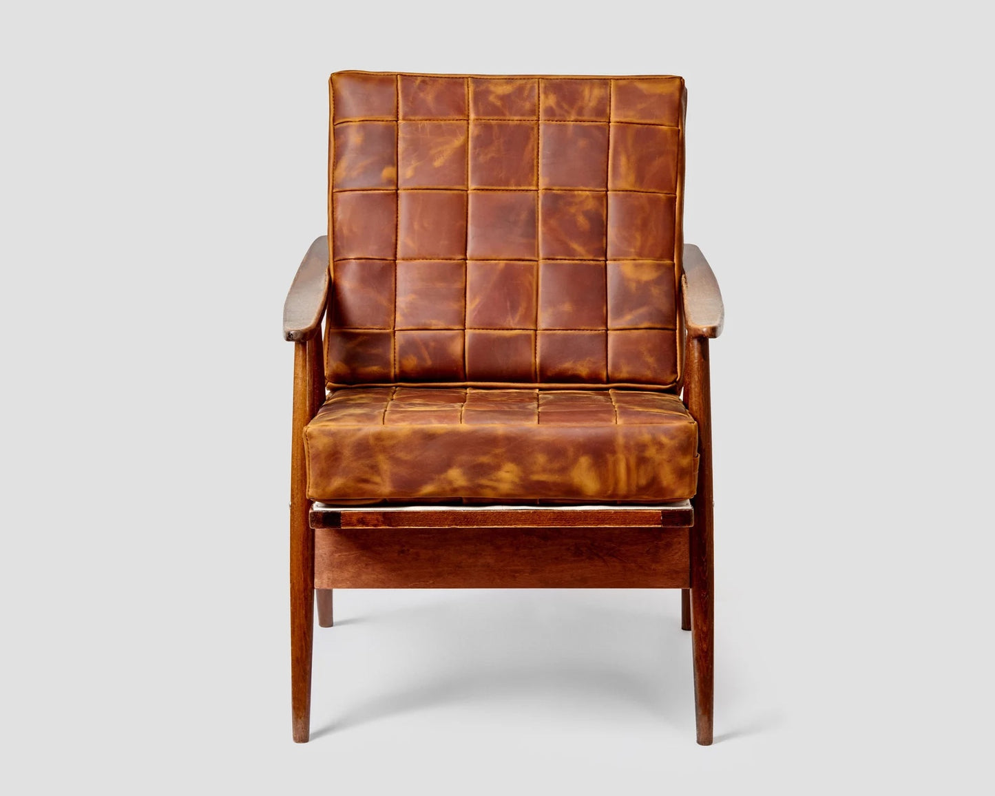 Handmade leather square seat cushion