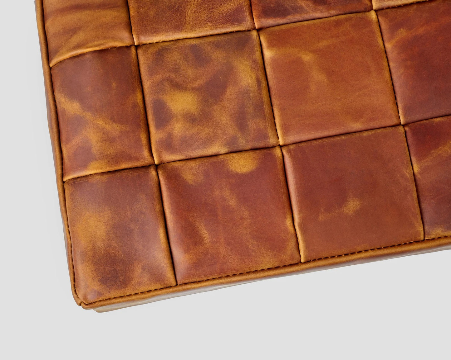 Handmade leather square seat cushion