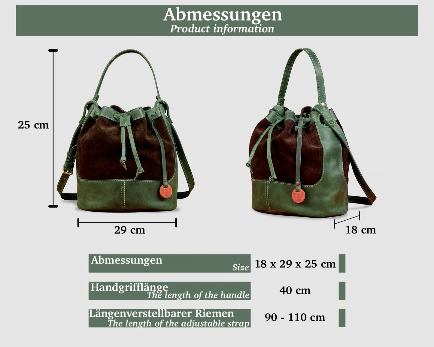 Handmade Handtasche aus Leder CARINA