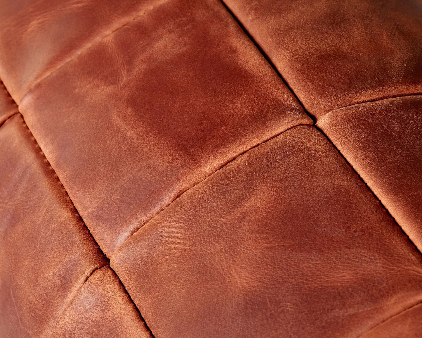 Handmade leather cushion cover with zip