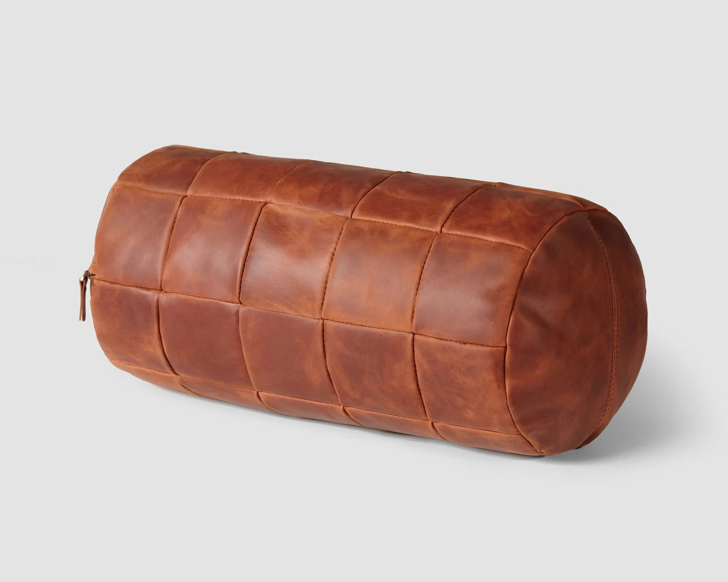 Handmade leather cushion cover with zip