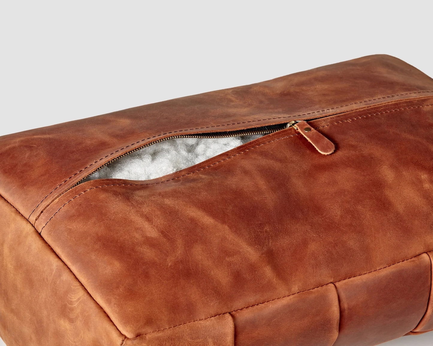 Handmade ergonomic leather footrest