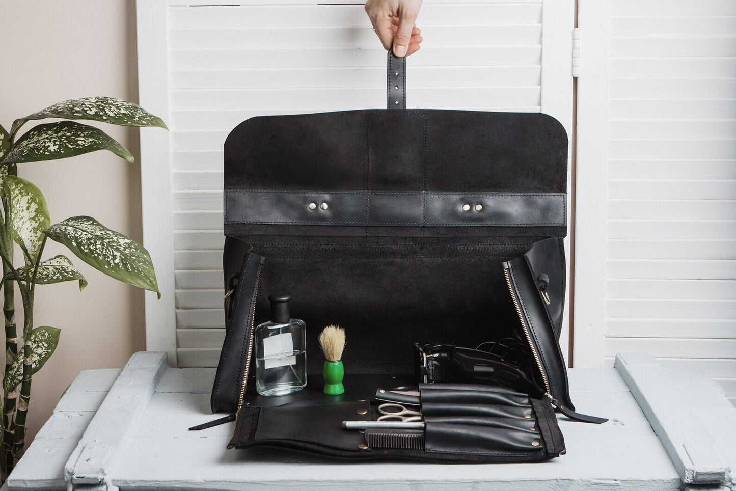 Handmade Friseurtasche aus Leder