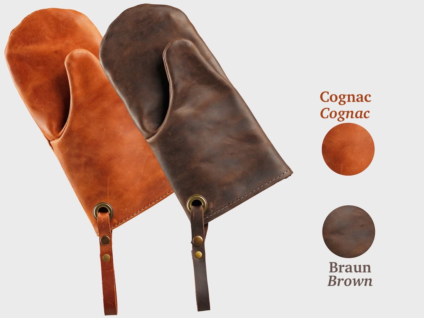 Handmade Grillhandschuhe aus Leder
