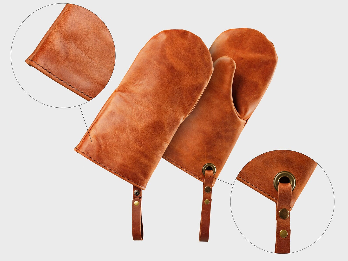 Handmade Grillhandschuhe aus Leder