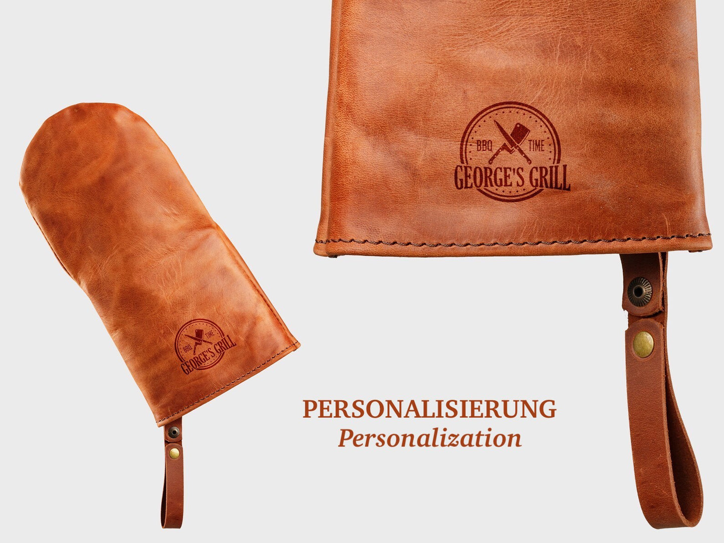 Handmade Grillhandschuhe aus Leder