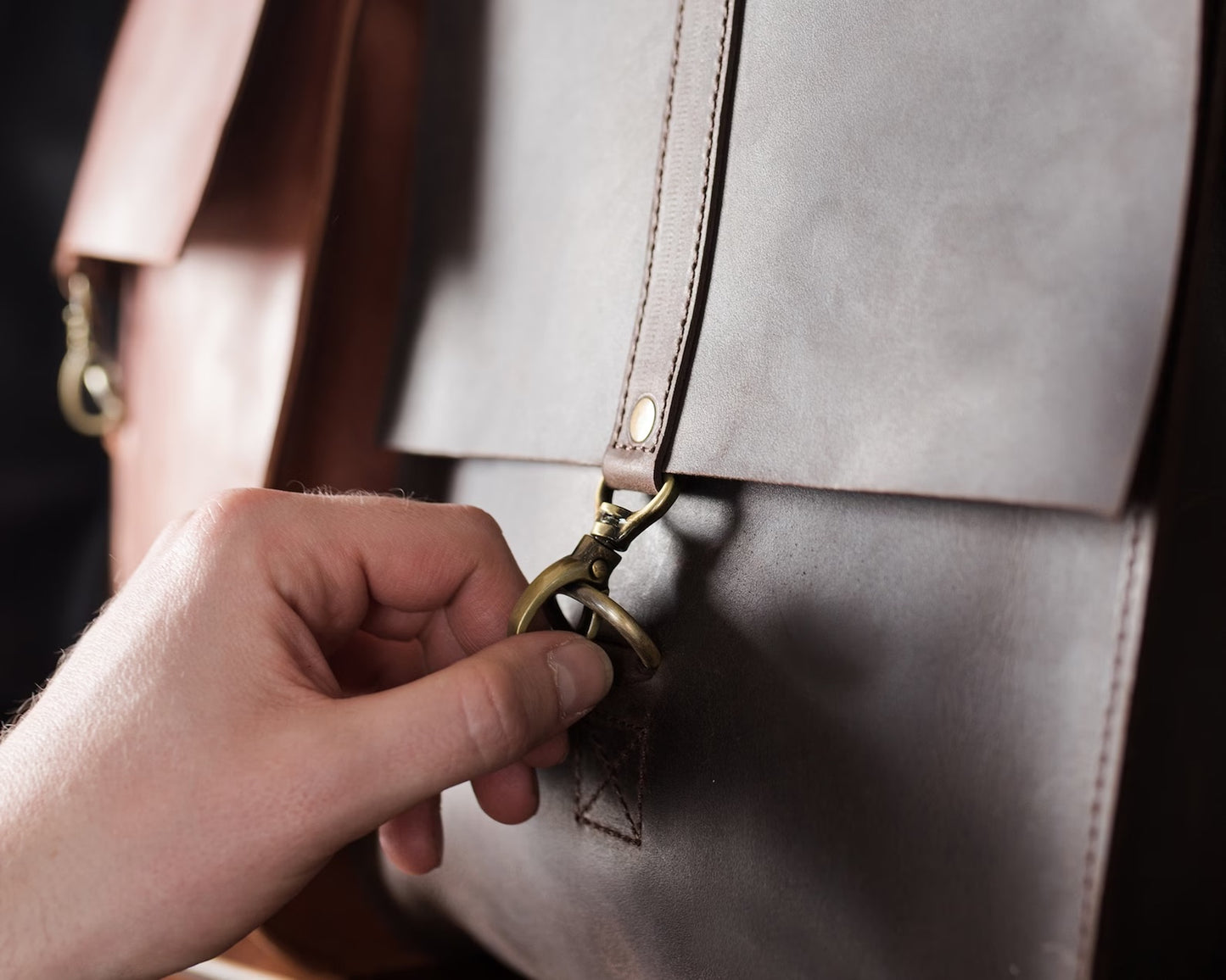 Handmade leather women's backpack FRANCESCA