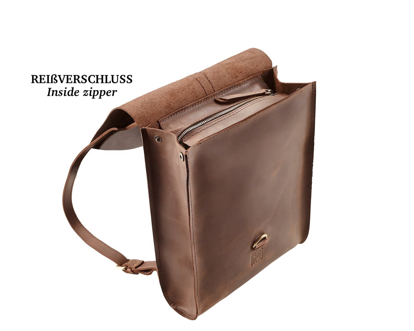 Handmade leather women's backpack FRANCESCA