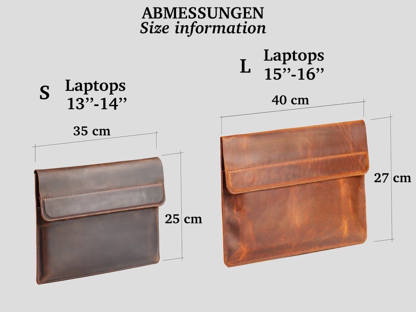 Handmade Laptophülle aus Leder
