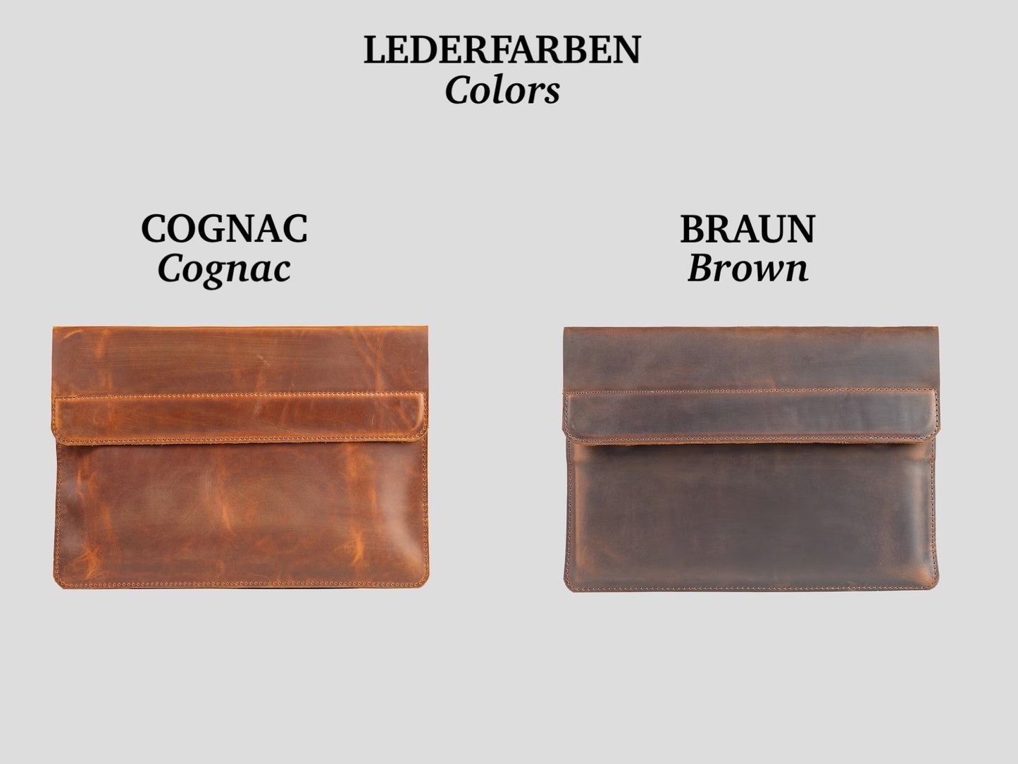 Handmade Laptophülle aus Leder