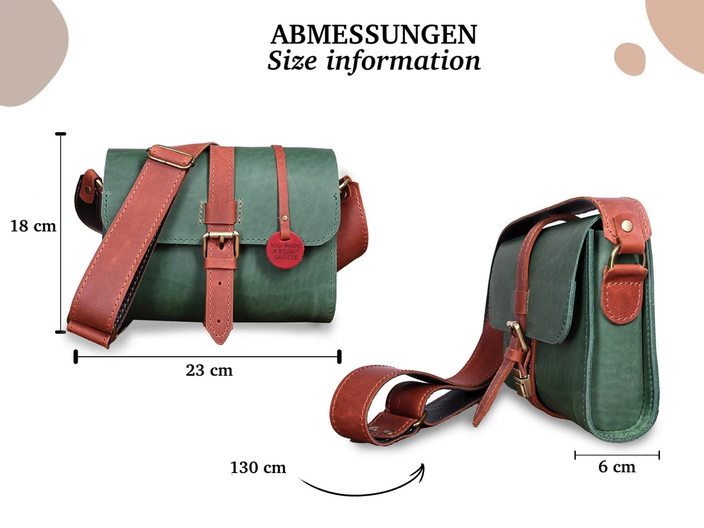Handmade Umhängetasche aus Leder VIVIEN