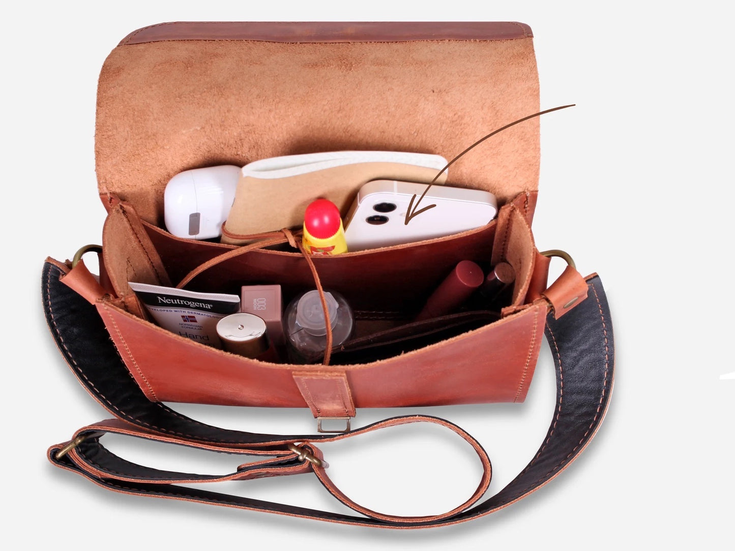 Handmade Umhängetasche aus Leder VIVIEN