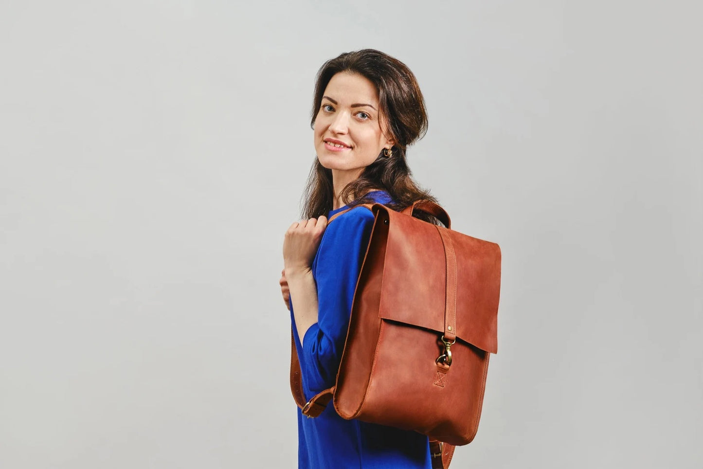 Handmade leather women's backpack FRANCESCA